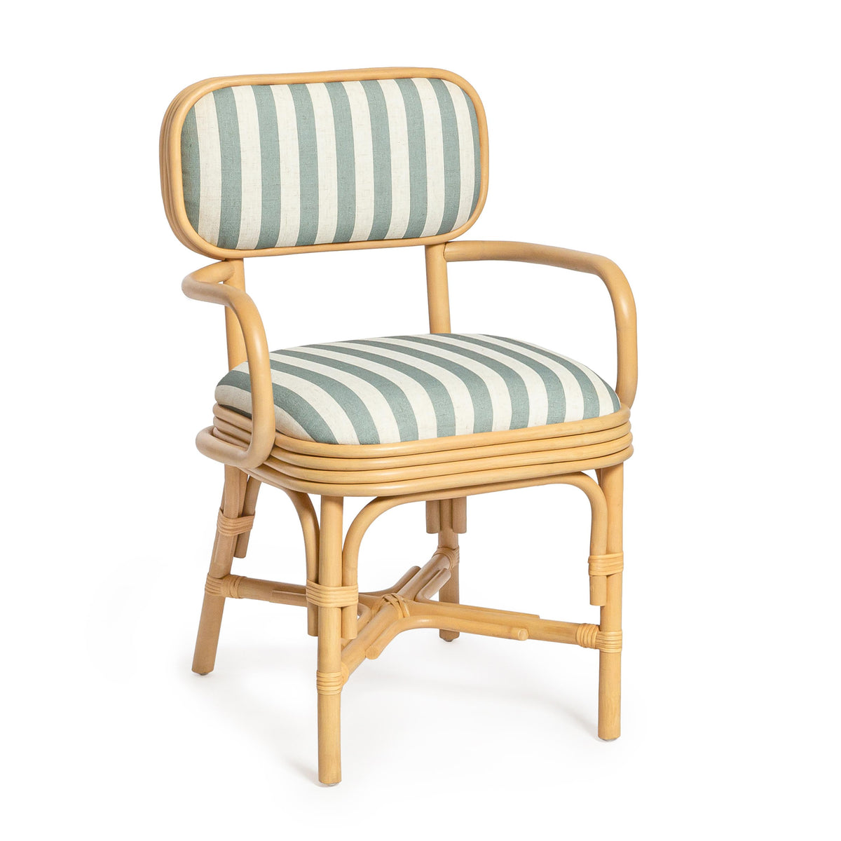 TOV Dorine Mint Green Striped Arm Chair