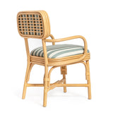 TOV Dorine Striped Performance Linen &amp; Rattan Dining Armchair
