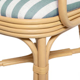 TOV Dorine Striped Performance Linen &amp; Rattan Dining Armchair