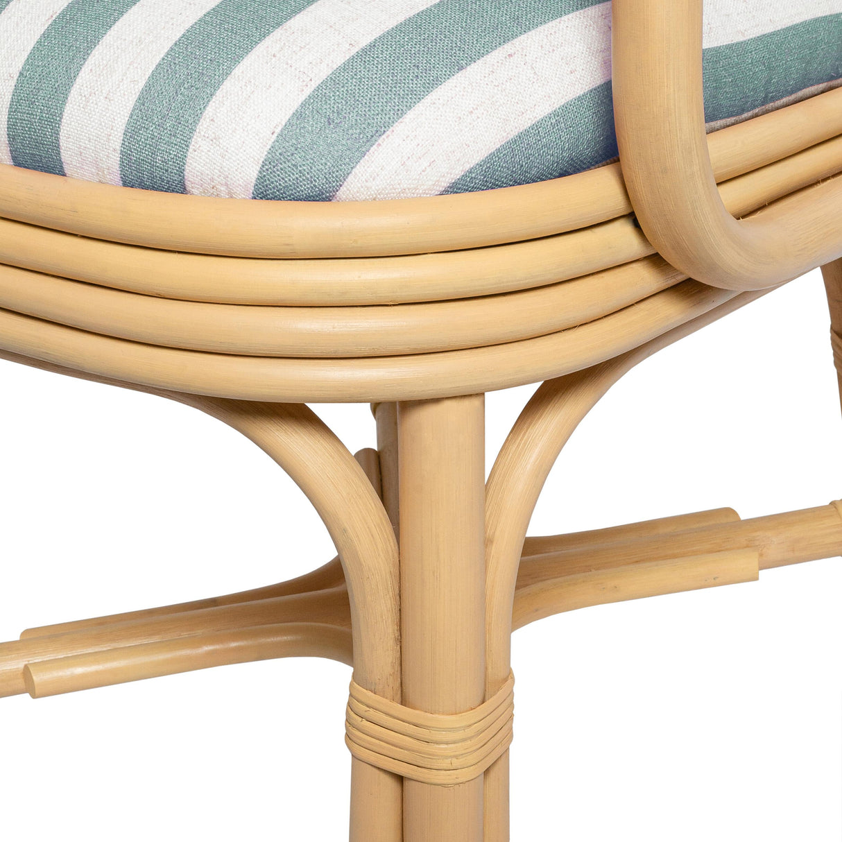 TOV Dorine Mint Green Striped Arm Chair