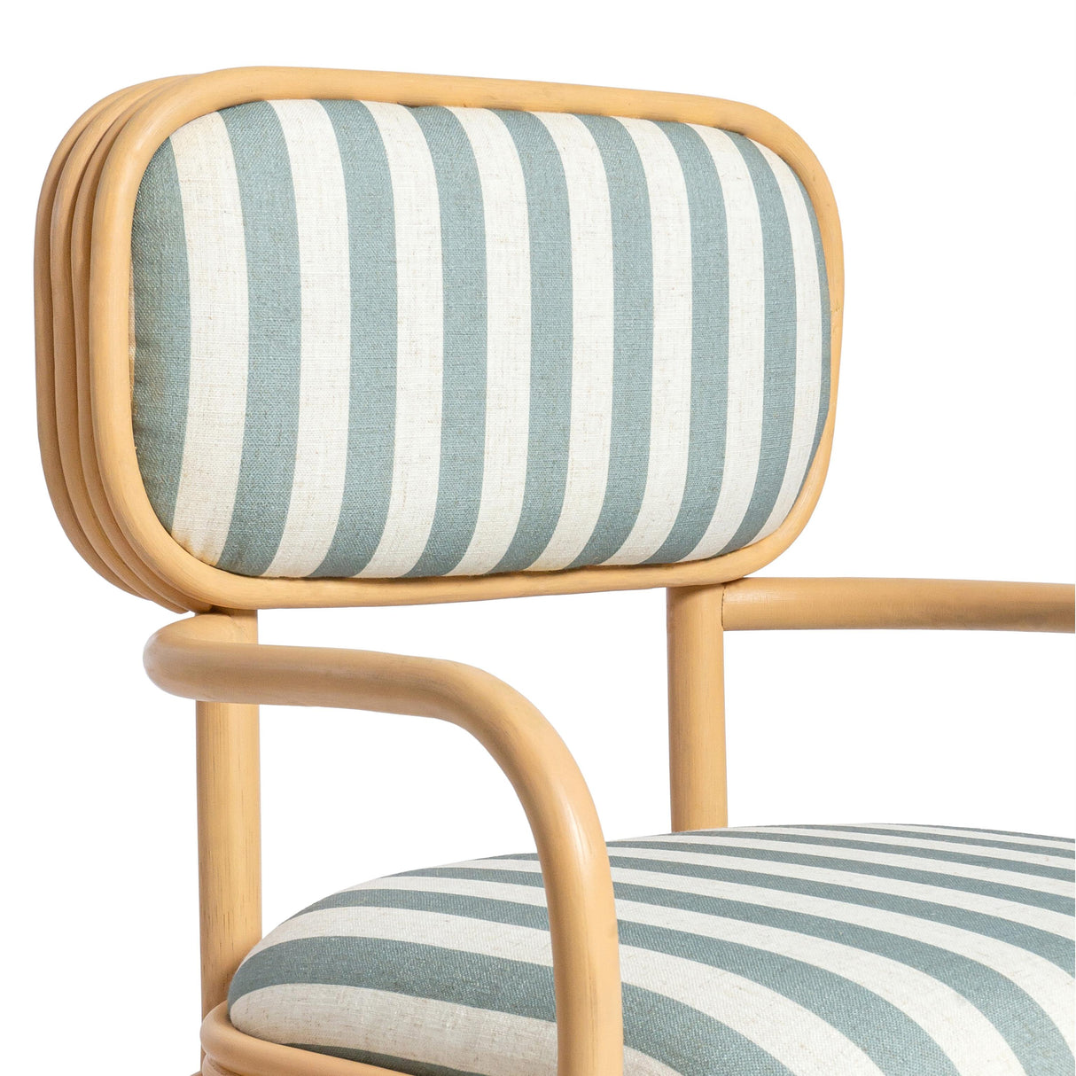 TOV Dorine Mint Green Striped Arm Chair