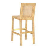 TOV Amara Rattan &amp; Cream Contract-Grade Linen Stool Bar Height