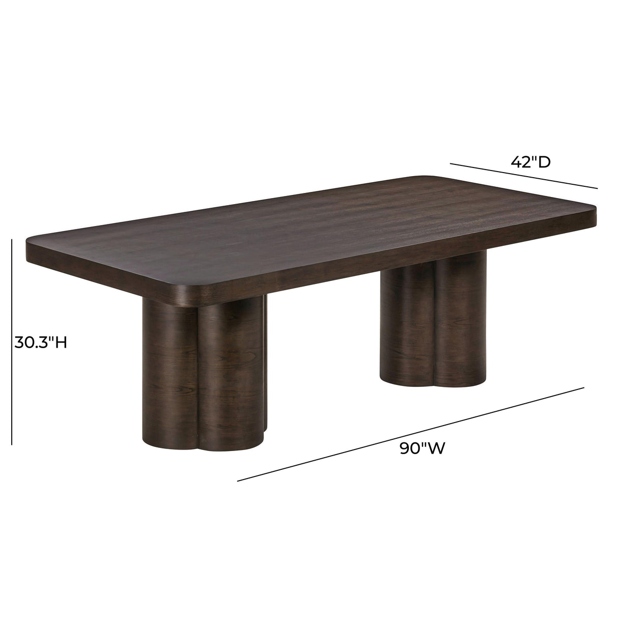 TOV Bambi Dark Brown Ash Dining Table