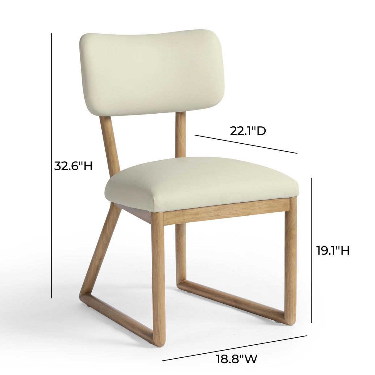 TOV Bobbie Cream Contract-Grade Vegan Leather Dining Chair