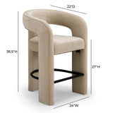 TOV Malone Performance Chenille Stool Counter Height