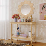 TOV Slosh 37" Natural Ash Bar Cart