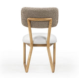 TOV Bobbie Cream Performance Vegan Leather and Grey Vegan Shearling Dining Chair