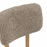 TOV Bobbie Cream Performance Vegan Leather and Grey Vegan Shearling Dining Chair