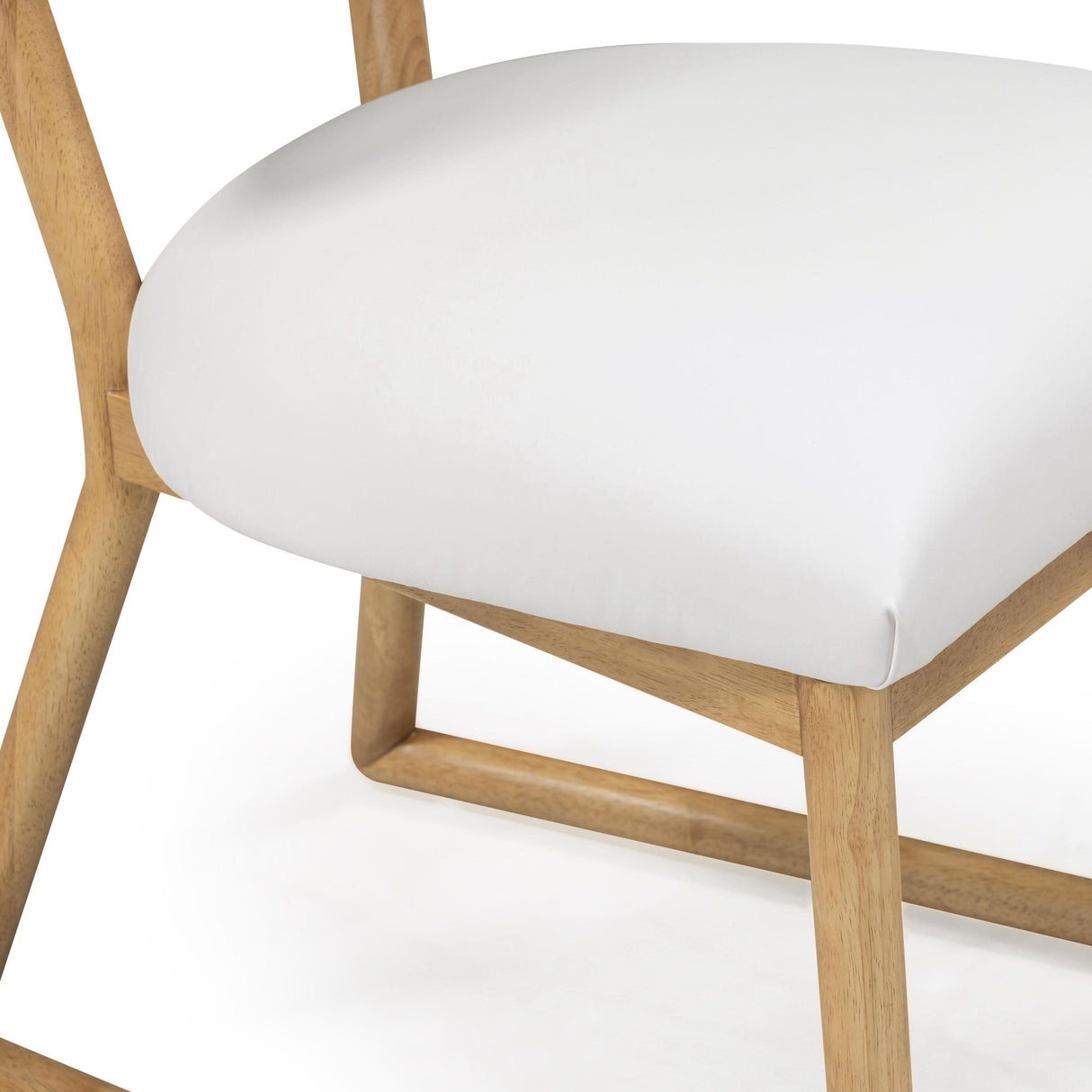 TOV Bobbie Cream Performance Vegan Leather and Grey Vegan Shearling Dining Chair