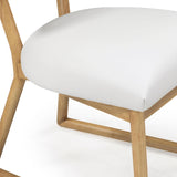 TOV Bobbie Cream Performance Vegan Leather and Grey Vegan Shearling Dining Chair