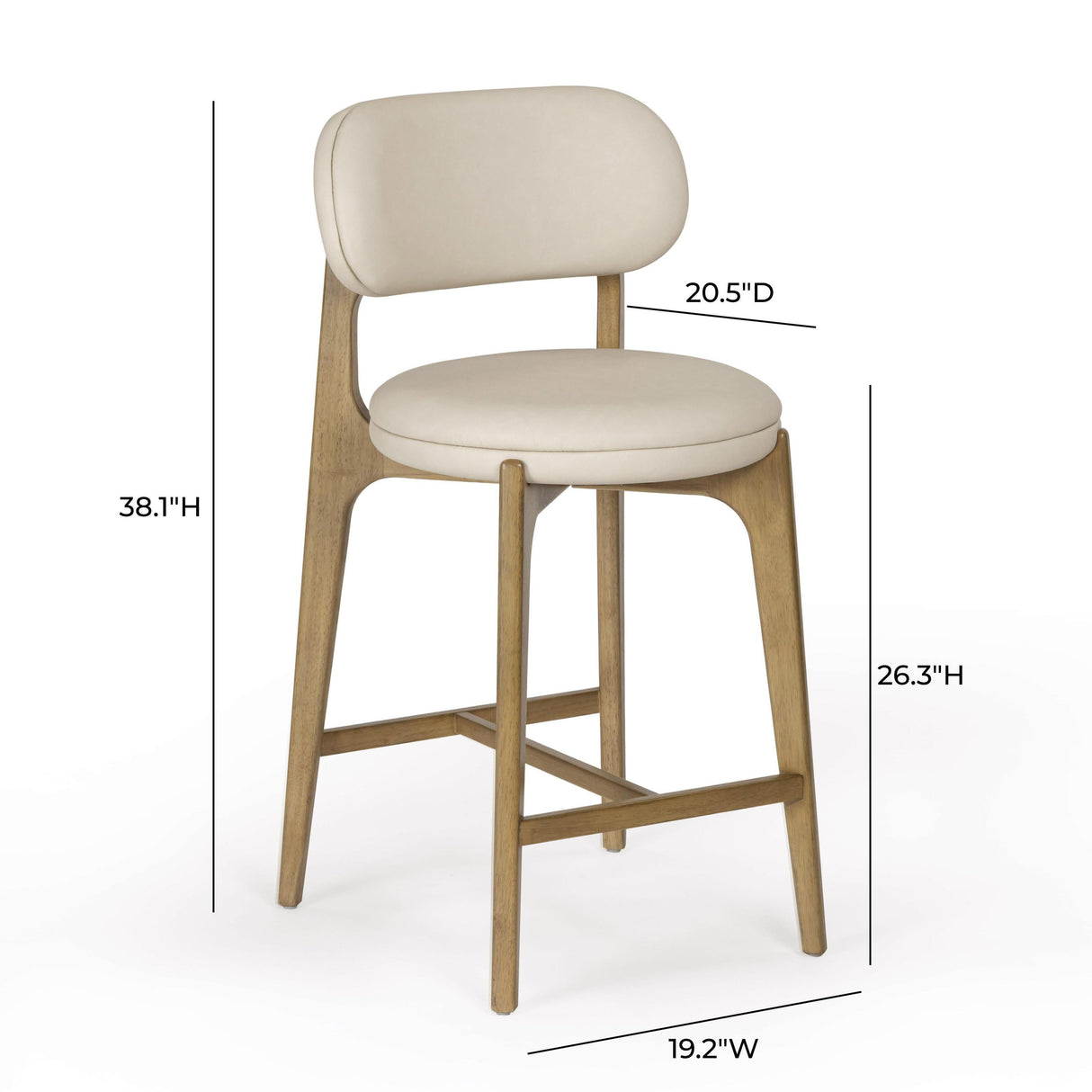 TOV Carnation Cream Performance Vegan Leather Counter Stool