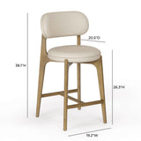 TOV Carnation Cream Performance Vegan Leather Counter Stool