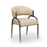 TOV Tatum Taupe Performance Vegan Leather Dining Chair