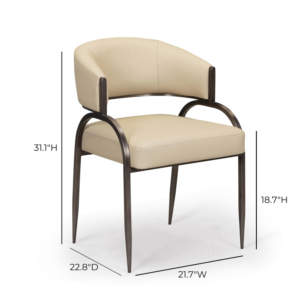 TOV Tatum Taupe Performance Vegan Leather Dining Chair