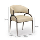 TOV Tatum Taupe Performance Vegan Leather Dining Chair