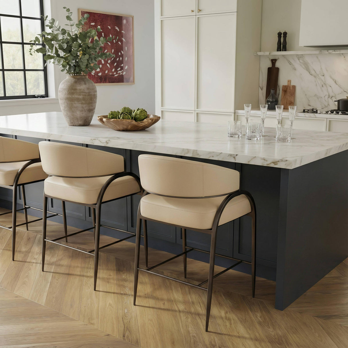 TOV Tatum Performance Vegan Leather Counter Stool