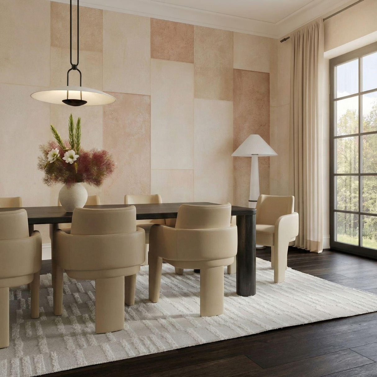 TOV Leo Taupe Performance Vegan Leather Dining Chair