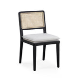 TOV Tassina Cream Upcycled Linen Dining Chair