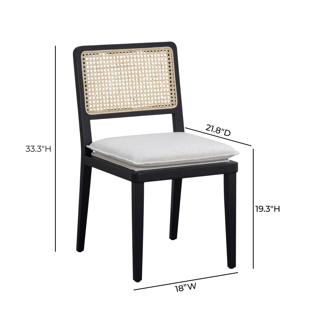 TOV Tassina Cream Upcycled Linen Dining Chair