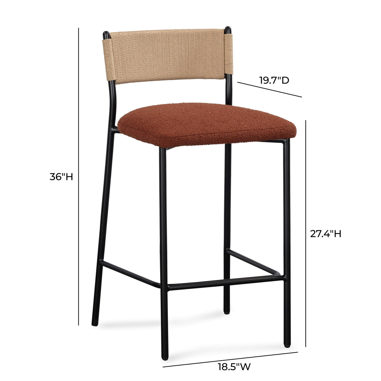 TOV Celine Performance Boucle Stool Counter Height