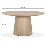 TOV Sahara Round Oak Dining Table (41"-60") 60"
