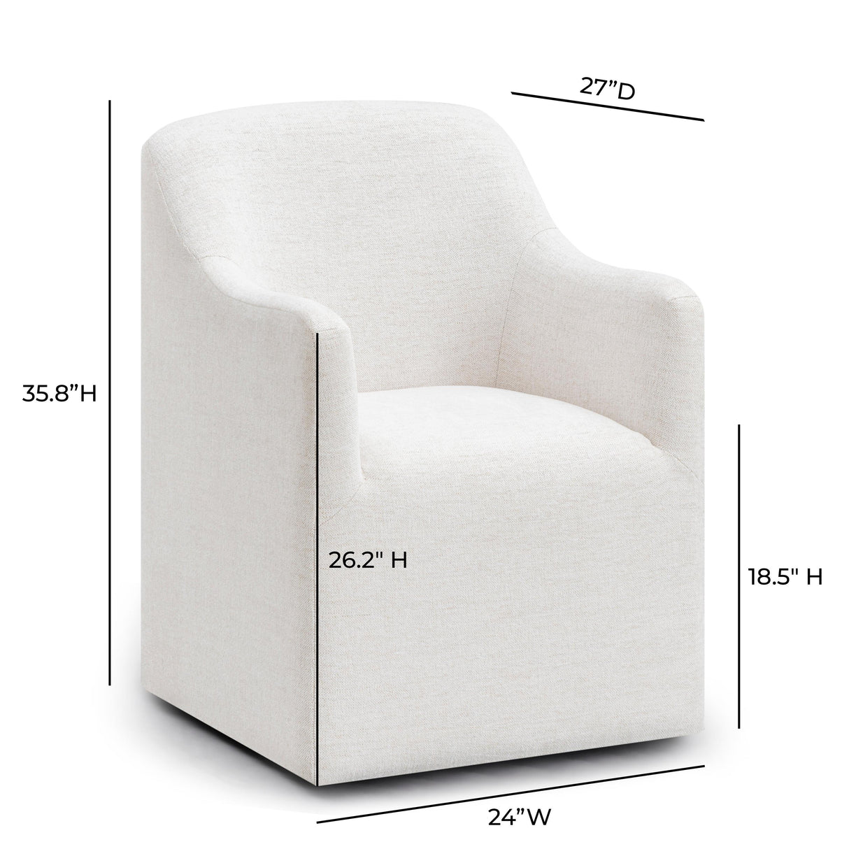 TOV Helena Tall Textured Weave Performance Fabric Dining Chair