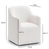 TOV Helena Tall Textured Weave Performance Fabric Dining Chair