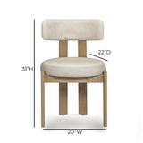 TOV Odessa Cream Performance Vegan Leather Dining Chair