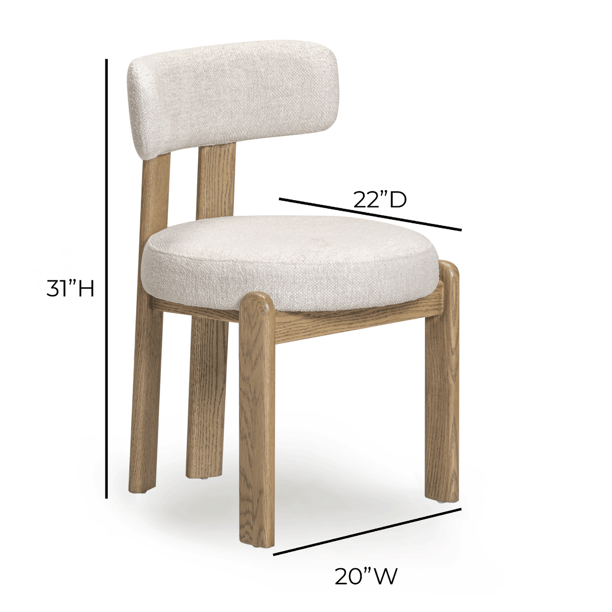 TOV Odessa Cream Performance Fabric Dining Chair