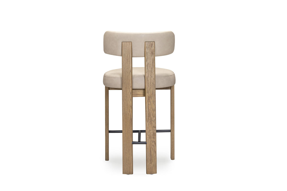 TOV Odessa Taupe Performance Vegan Leather Counter Stool