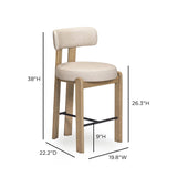 TOV Odessa Taupe Performance Vegan Leather Counter Stool