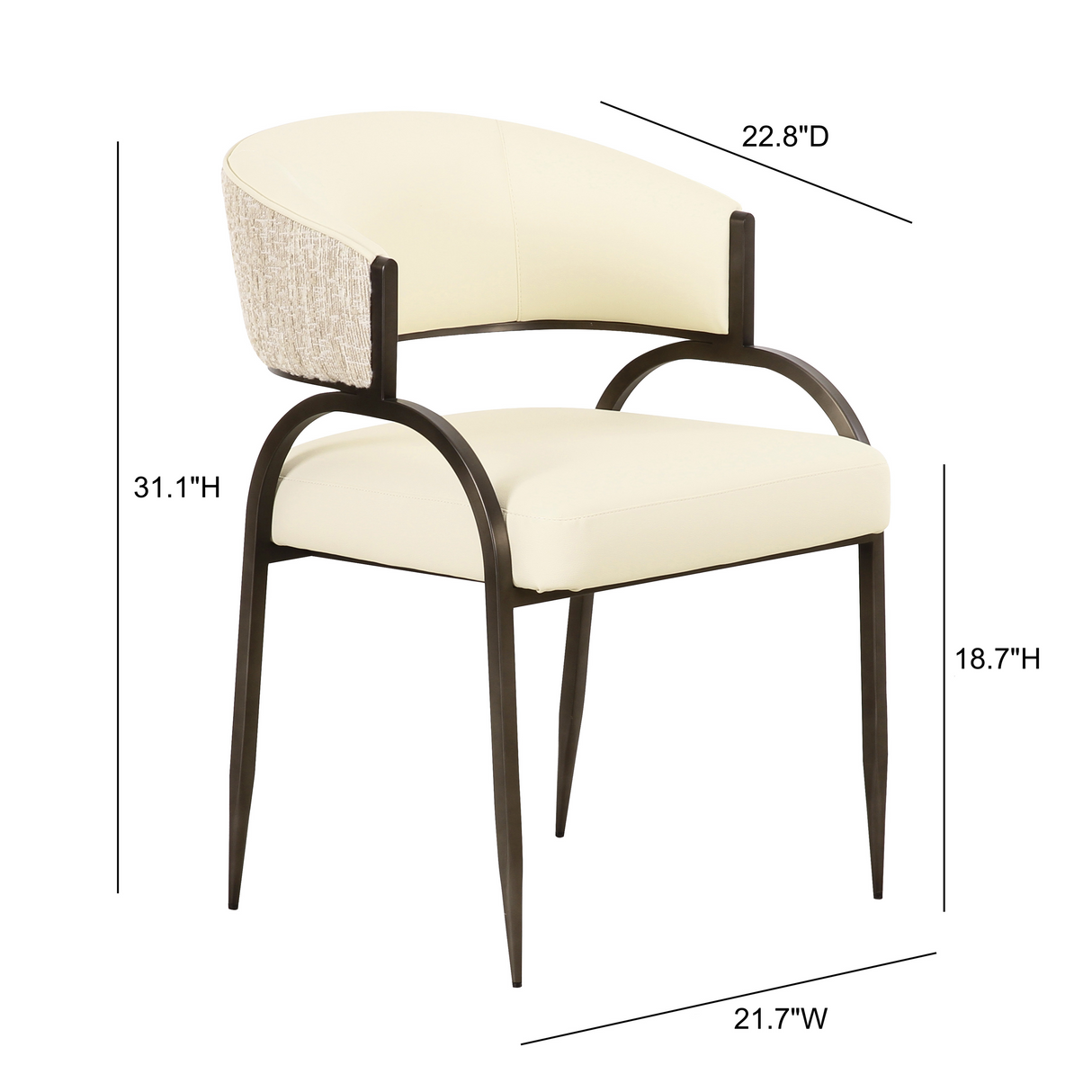 TOV Tatum 2-Tone Performance Vegan Leather Dining Chair