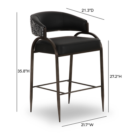 TOV Tatum 2-Tone Performance Vegan Leather Counter Stool