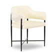 TOV Sezanne Cream 2-Tone Performance Vegan Leather and Jacquard Dining Chair
