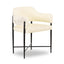 TOV Sezanne Cream 2-Tone Performance Vegan Leather and Jacquard Dining Chair
