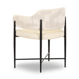 TOV Sezanne Cream 2-Tone Performance Vegan Leather and Jacquard Dining Chair