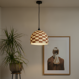 TOV Taurus White and Terracotta Cotton Mache Pendant Lamp