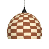 TOV Taurus White and Terracotta Cotton Mache Pendant Lamp