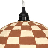 TOV Taurus White and Terracotta Cotton Mache Pendant Lamp