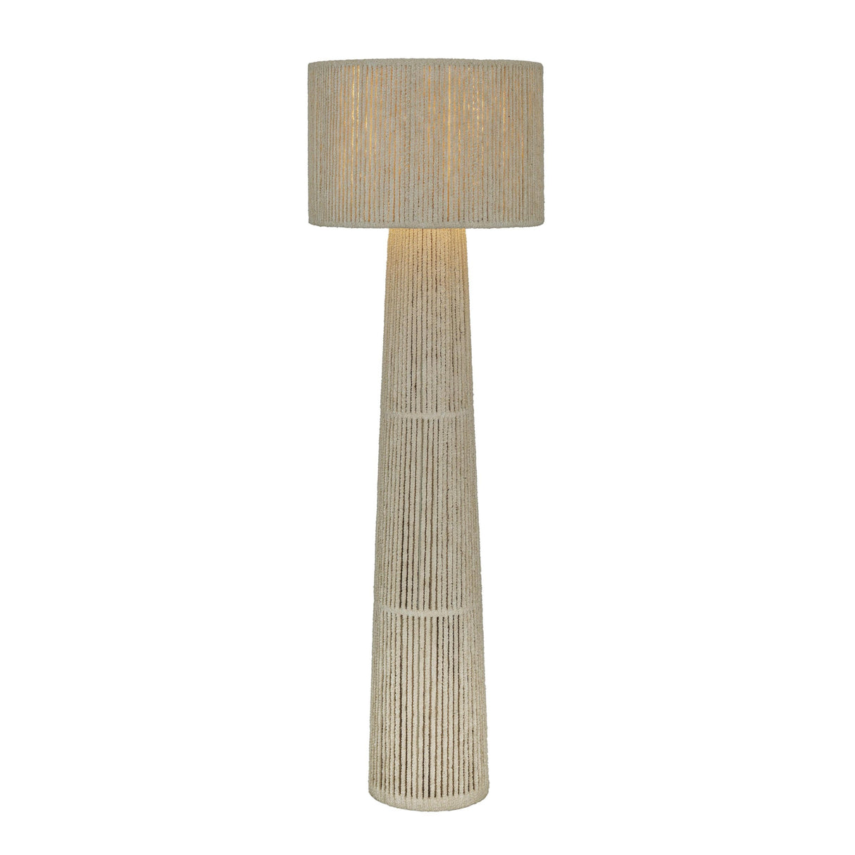 TOV Tapered Natural Chenille Fiber Floor Lamp