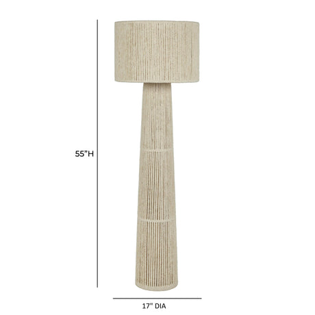 TOV Tapered Natural Chenille Fiber Floor Lamp