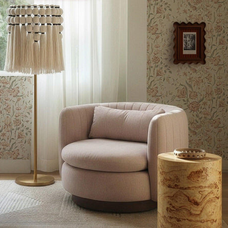 TOV Tutu Cream Cotton Tasseled Floor Lamp