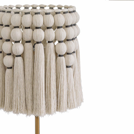 TOV Tutu Cream Cotton Tasseled Floor Lamp