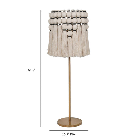 TOV Tutu Cream Cotton Tasseled Floor Lamp