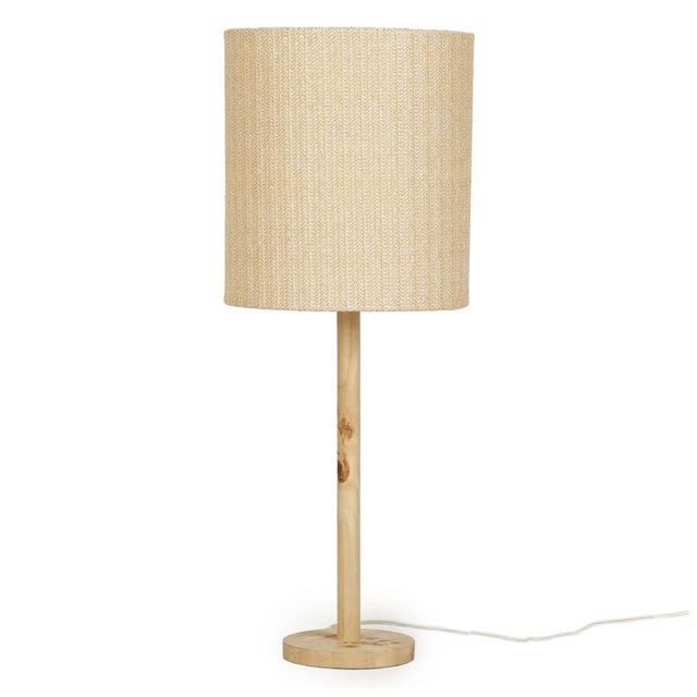 TOV Lamia Natural Burl and Raffia Contract-Grade Table Lamp