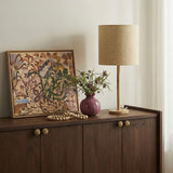 TOV Lamia Natural Burl and Raffia Designer Table Lamp