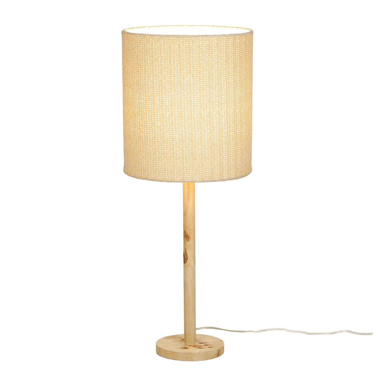 TOV Lamia Natural Burl and Raffia Designer Table Lamp