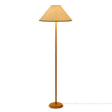 TOV Keria Natural Vegan Leather and Raffia Designer Floor Lamp