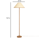 TOV Keria Natural Vegan Leather and Raffia Designer Floor Lamp