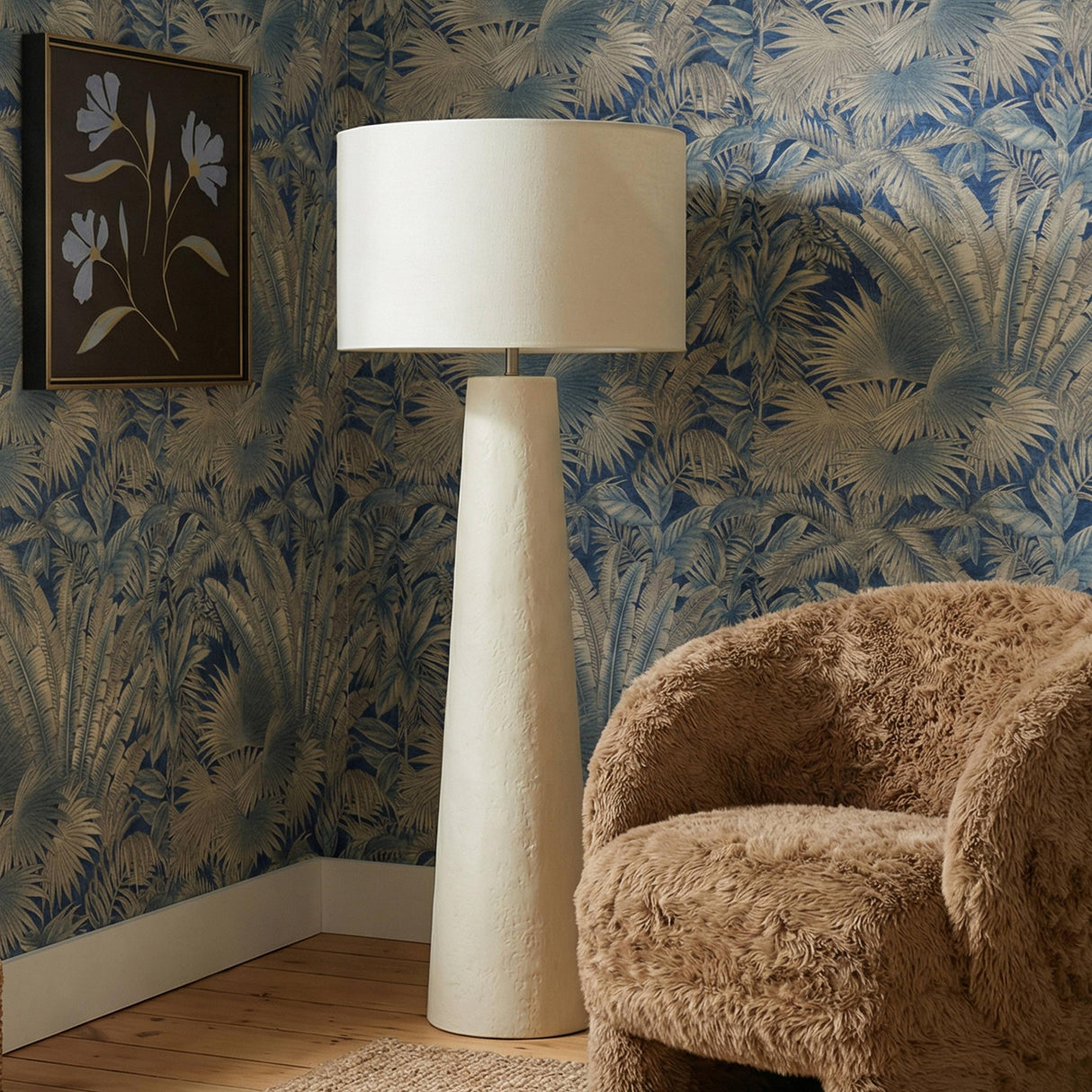 TOV Yala Cream Papier Mache Floor Lamp